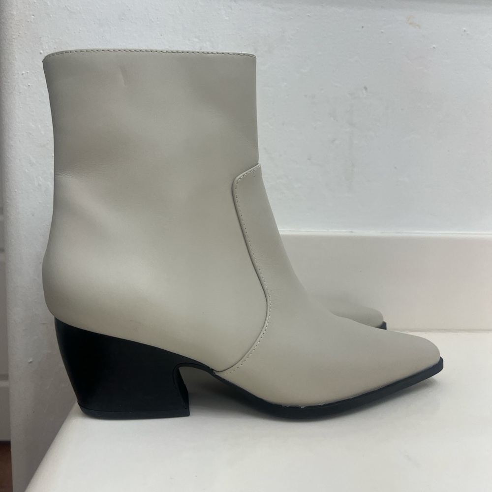 Franco Sarto Cream Ankle Booties